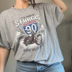 Vintage 77th Annual Sturgis I-90 Black Hills Rally Motorcycle Graphic Tee Sz 2XL